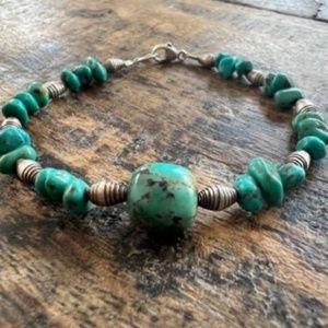 Turquoise and Sterling Silver Bracelet Southwestern